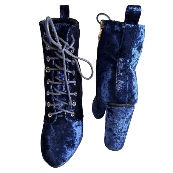 Catherine Malandrino Burnout Velvet Heel Bootie 6.5 Witchy Y2K Whimsigoth Vampy - Picture 9 of 13